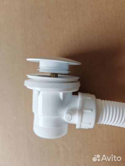 Слив-перелив для ванны (автомат) белый глянец