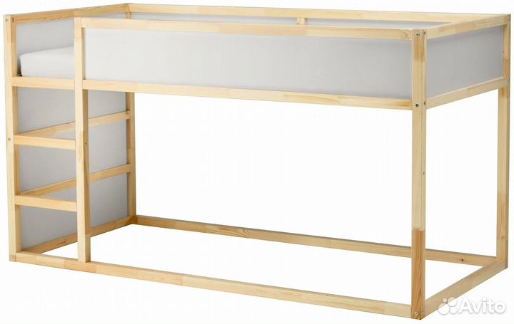 Кровать чердак IKEA Кюра с пологом