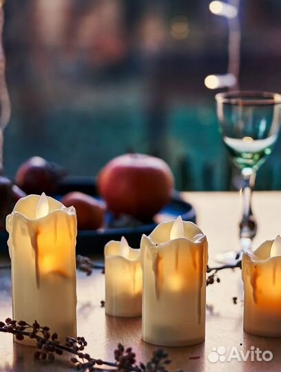 Светодиодные свечи бежевые