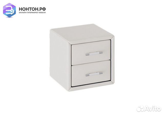 Тумба прикроватная с мягкой обивкой Элис светлая