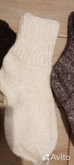 Носки шерстяные из овечьей шерсти ручная вязка