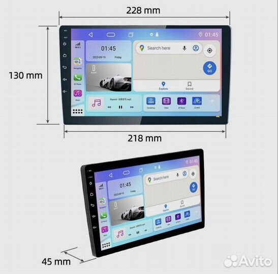 Магнитола 2 din android 10 дюймов новая