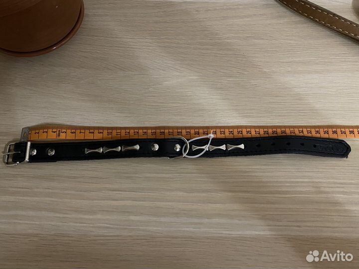 Кожаный ошейник для собак 37 см