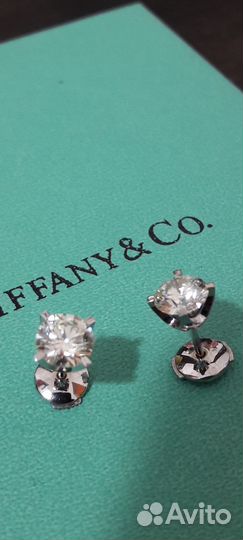 Золотые пусеты Tiffany с бриллиантами (CVD)