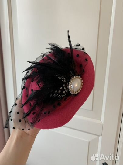 Шляпа таблетка с вуалью