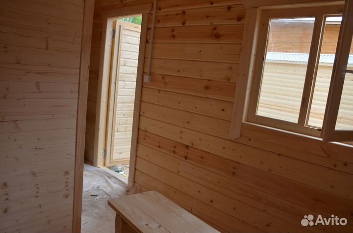 Баня готовая мобильная 6х2,3 из бруса с с/у