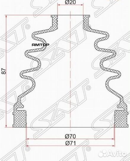 SAT C-1519T Пыльник шрус внутренний FR BMW X3 E83