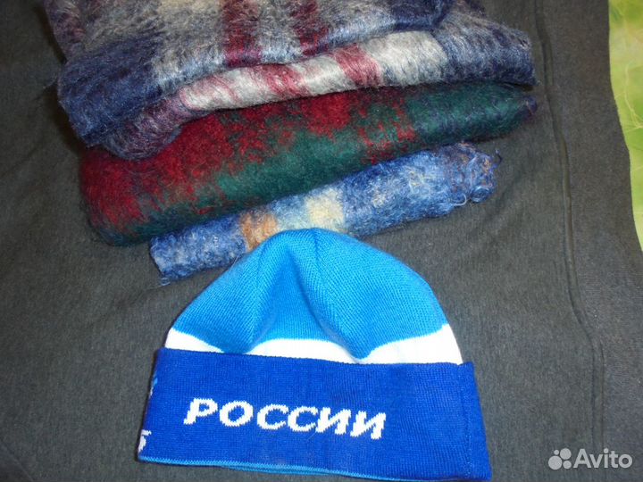 Шарф мохеровый новый.шапка спорт