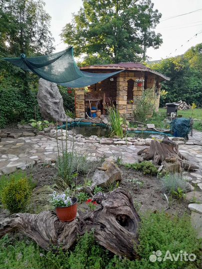 Беседка с мангалом, баня