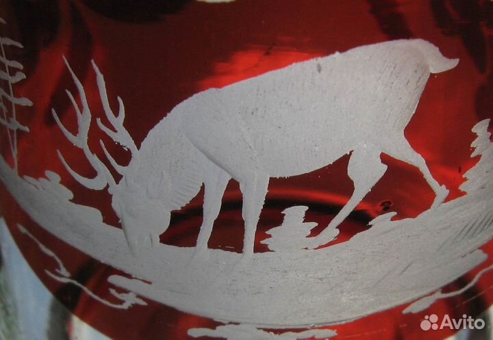 Бокал для вина в охотничьем стиле Богемия 1880-е г