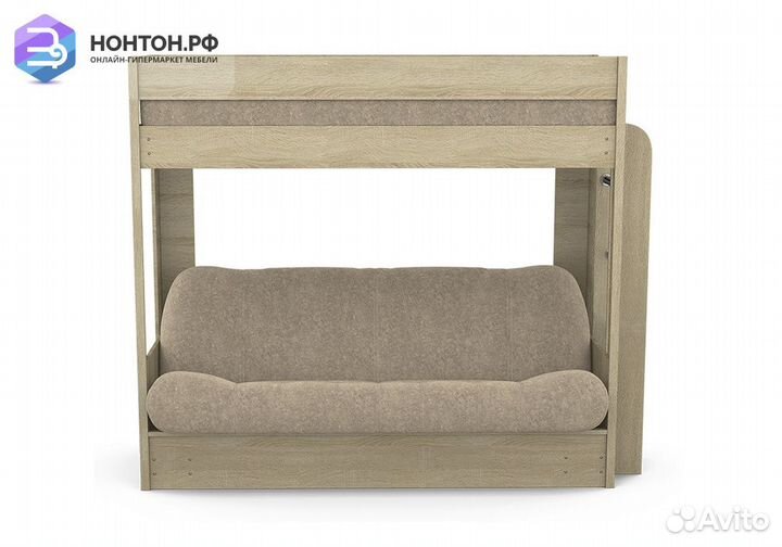 Двухъярусная кровать с диван-кроватью дуб сонома
