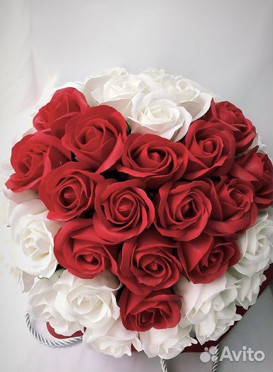 Букет из 37 мыльных роз сердце доставка