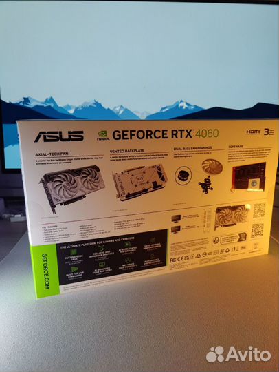 Видеокарта RTX 4060 asus dual white 8gb