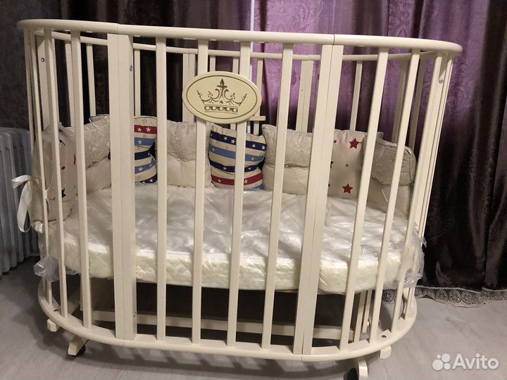 Детская кроватка круглая овальная