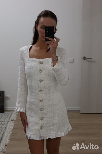 Платье твидовое xxs-xs на рост до 165