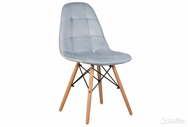 Кухонный стул bennet пудрово-голубой велюр