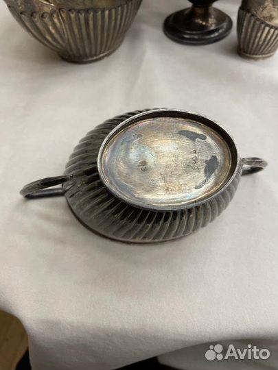 Кофейный-чайный сервиз из серебра. Англия