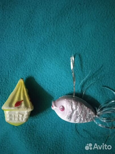 Елочные игрушки гирлянда СССР.пенопласт, стеклярус