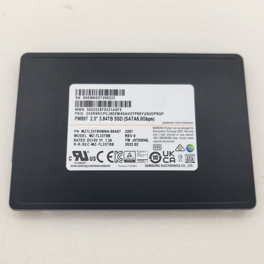 [MZ7L33T8HBNA] Ssd Samsung Pm897 3.84tb -00a07 Mz7l33t8hbna