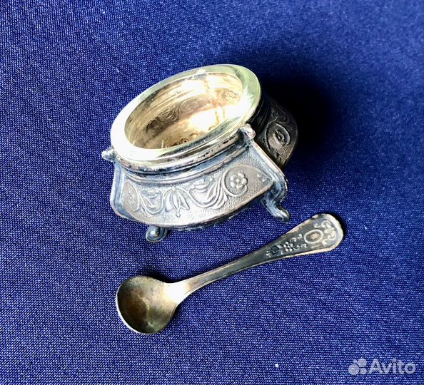 Солонка винтаж СССР с ложкой