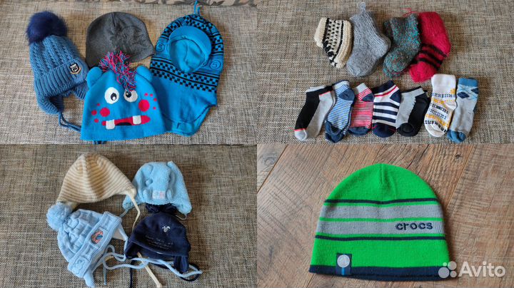 Шапки, вязанные носочки