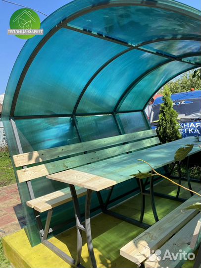 Беседка из поликарбоната. Грунтозацепы в подарок