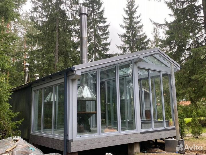 Остекление террас и веранд беседок