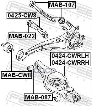 Рычаг задний нижний правый 0424cwrrh Febest