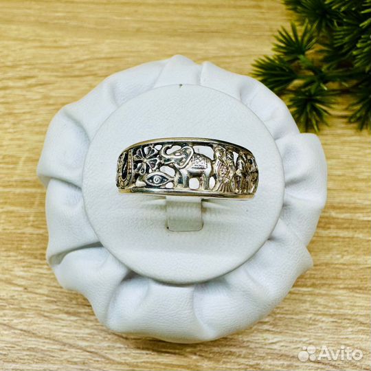 Кольцо слон, серебро 925, вес 3.38 г