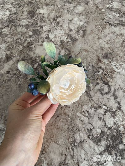 Украшение для волос / для невесты / бутоньерки