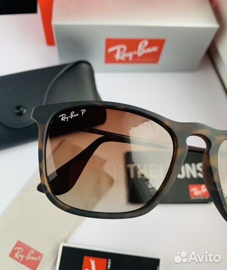 Очки ray ban Chris polaroid коричневые