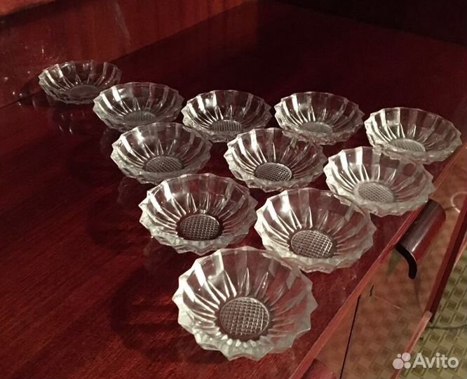 Сервировочные розетки хрустальные, ва для фруктов