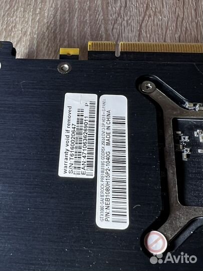Видеокарта Palit GeForce GTX 1080 8gb GameRock