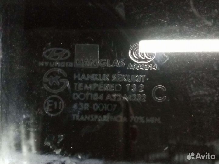 Стекло заднее правое Hyundai Getz