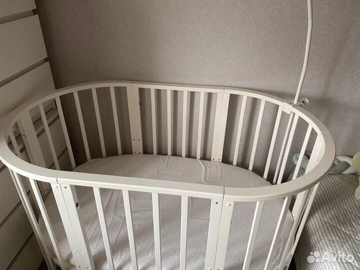 Детская кроватка трансформер круглая