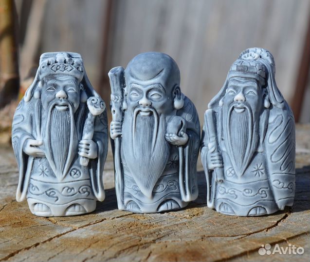 Статуэтка, Хотэй, Шоусин, Эбису, мрамор 6 видов