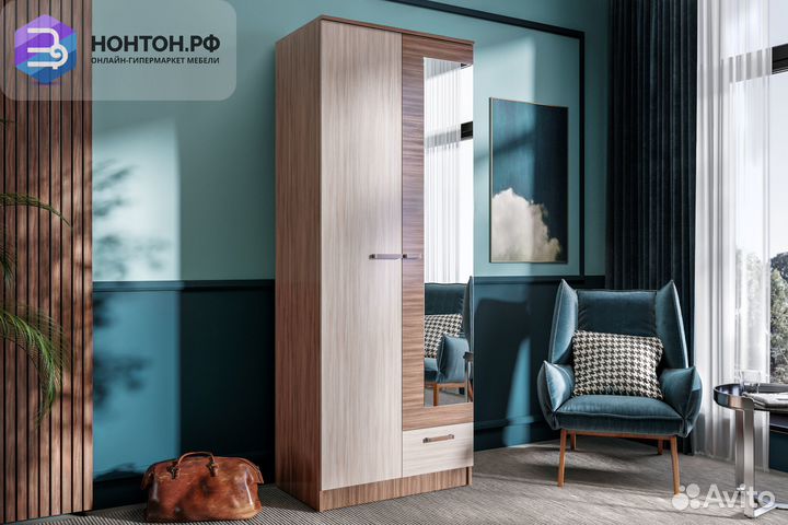 Шкаф Адель 0.8 ясень шимо темный / ясень шимо свет