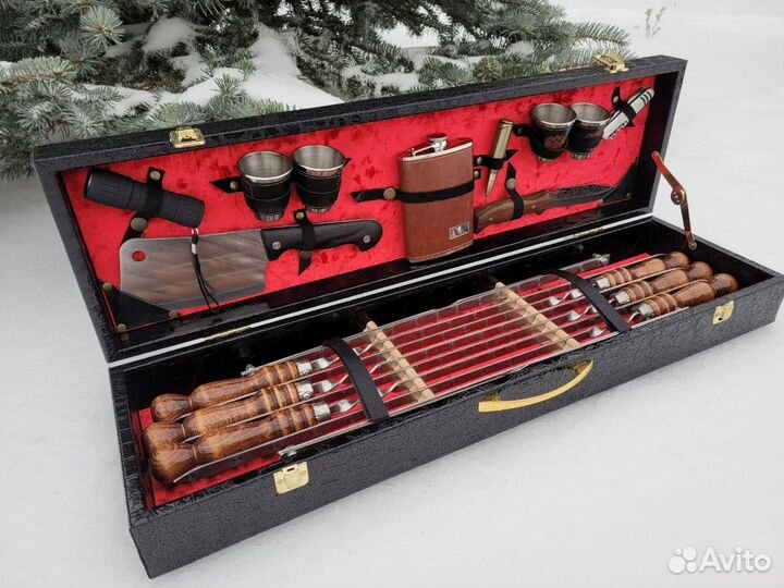 Подарок для мужчин,набор шампуров с ножом