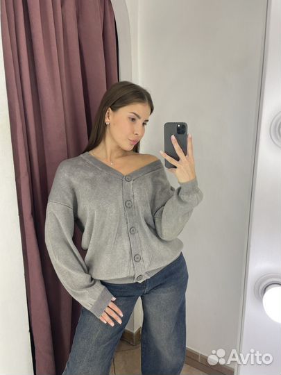 Кардиган женский серый
