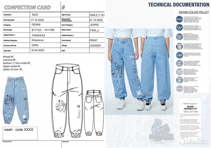Дизайнер одежды, технические скетчи