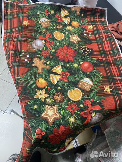 Кухонные вафельные полотенца новогодние новые