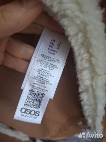 Вельветовая куртка ASOS с барашком. XS