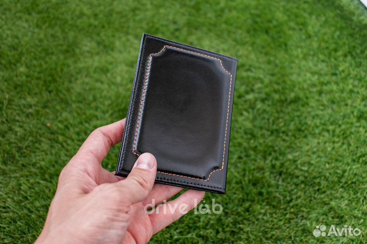 Обложка для автодокументов c госномером черная