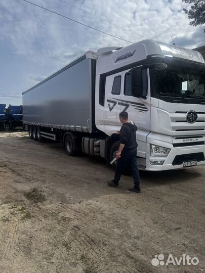 Тент штора на полуприцеп комплект со стойками