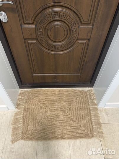 Прямоугольный коврик из джута
