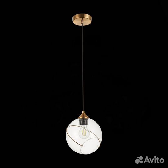 Люстра металл и стекло на кухню модерн