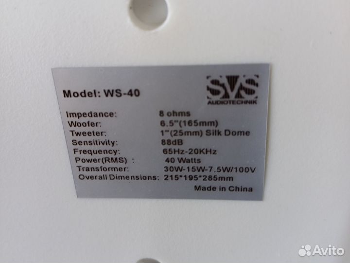 Корпусной громкоговоритель SVS audiotechnik WS-40