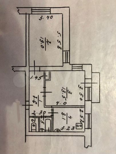 2-к. квартира, 52 м², 7/9 эт.