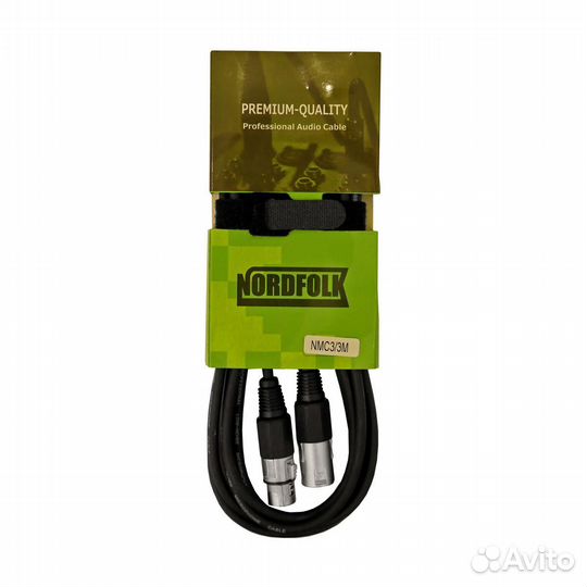 Кабель микрофонный XLR(F) -XLR(M) NordFolk NMC9/1m