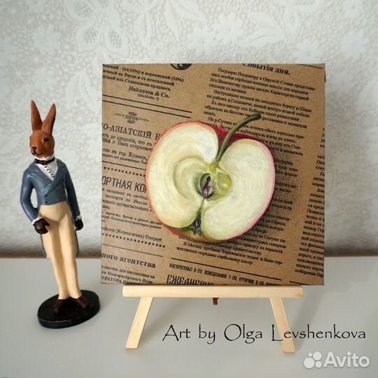 Картина маслом Половинка яблока. Под заказ
